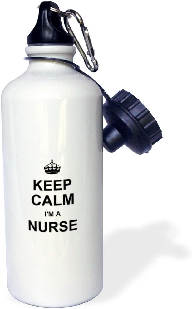 3dRose Keep Calm Im nursing pride-funny medical profession gift-Sports Water Bottle, 21oz , Multicolored