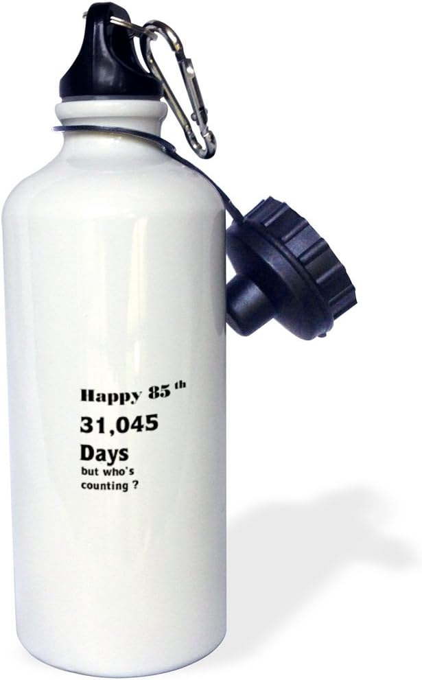 3dRose Print of Funny 85th Birthday-Sports Water Bottle, 21oz , Multicolored