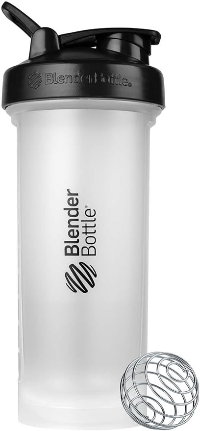 BlenderBottle Classic V2 Shaker Bottle Perfect for Protein Shakes and Pre Workout, 45-Ounce, Clear/Black