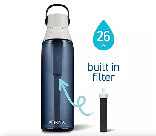 Brita Water 26-Ounce Premium Filtered Water Bottle + 3 Replacement Filters- Night Sky