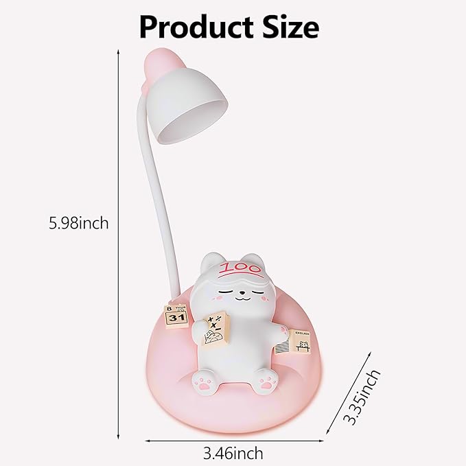 Baby Night Light for Kids, LED Touch Bedside Table Lamp with Dimming Function, Nursery Night Lamp Soft Lighting USB Rechargeable Nightstand Lamp for Bedroom Living Room Cute Home Desk Decor (Pink)