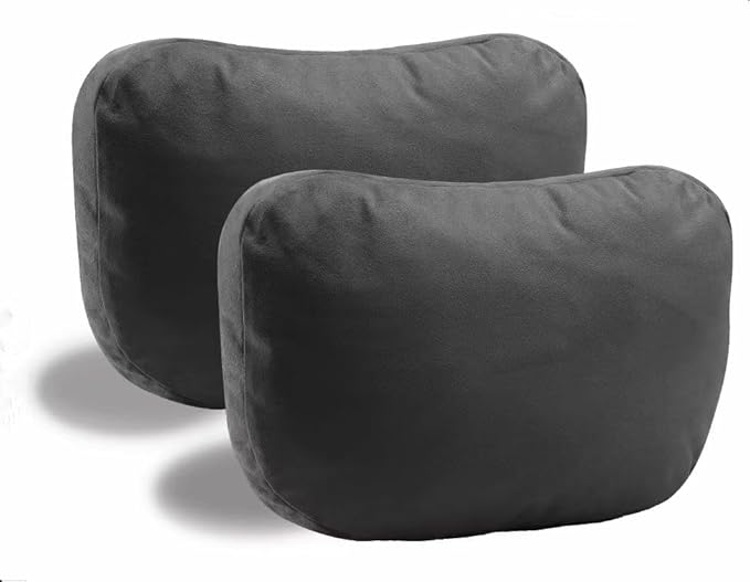 2Pcs Car Neck Pillows for headrests,for Travel Interior Accessories and Suede Support Head Pillows,Balance Neck Pillow Designed to Relieve Neck Pain and Muscle Tension.(Gray)