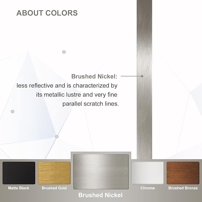 ANDY STAR Brushed Nickel Bathroom Mirror, Large 24x36’’ Brushed Nickel Metal Framed Oblong Wall Mirror, Modern Nickel Oval Vanity Mirror