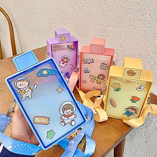 Blue Lightning Travel Water Bottle with Straw Birthday Gift Cup Picnic Cup Ice Travel Mug with Strap (lightning blue, 450 ml)