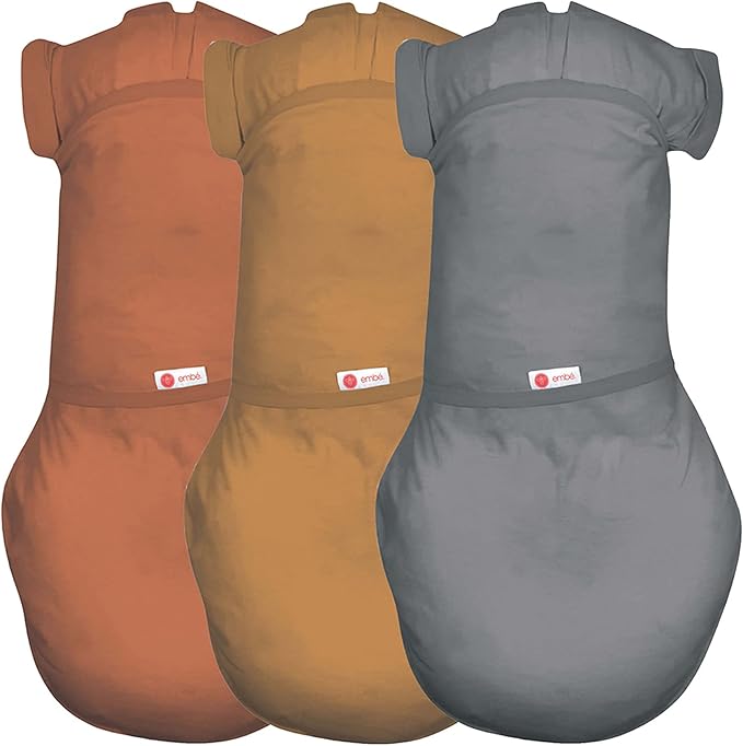 2-Way Transition Short Sleeve Swaddle Blanket Wrap for Babies 3-6 Months - Rust, Sand, Slate | Legs in & Out Design | Stage 2 Sleep - 12-18 lbs