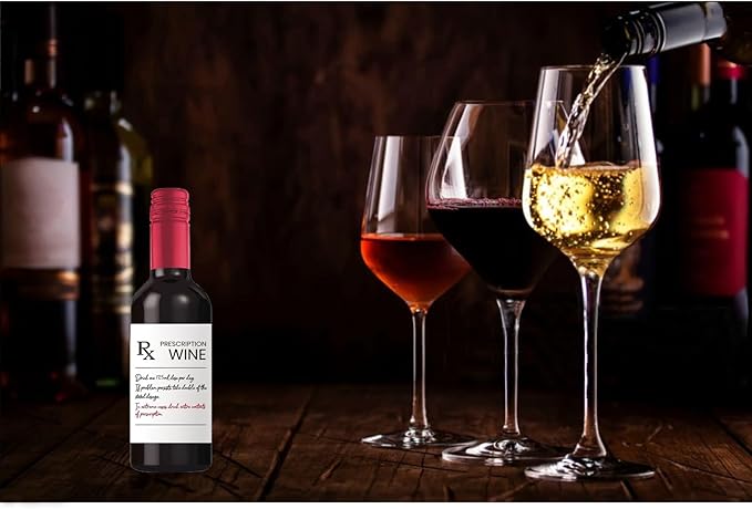 24Pcs Pharmacist RX Mini Wine Labels, Humor Pharmacist Retirement Appreciation Birthday Graduation Gifts for Women Men, Funny Pharmacy Technician Gift Mini Wine Bottle Stickers Labels