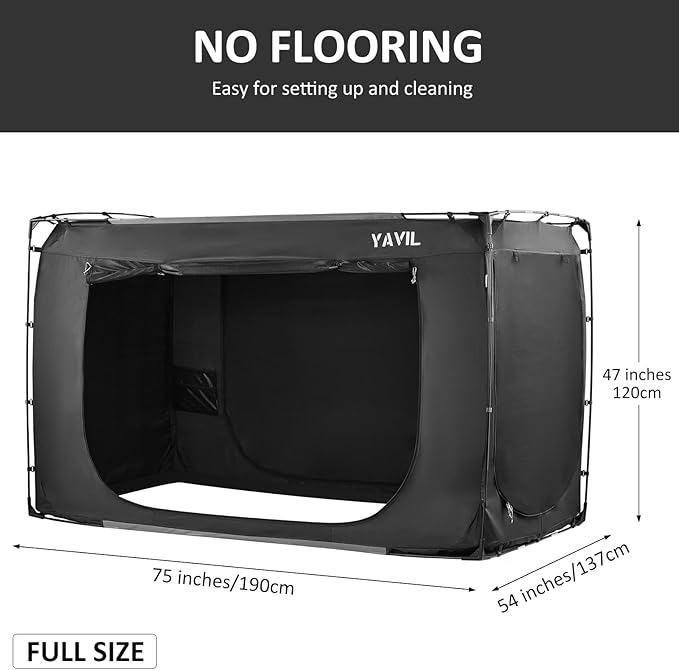 Bed Tent Bed Canopy Full Size, Portable Sleeping Tents Dream Tents Indoor for Kids and Adult, Blackout 70% Breathable Privacy Space on Bed with Three Doors (Mattress Not Included)…