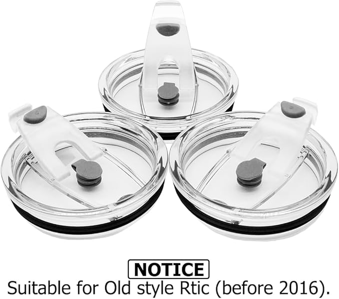 3 Packs Lids for 30oz Tumblers, Spill-proof Splash Resistant Straw-friendly Cover for Old Style Rtic, Ozark Trail 30 oz. Cups - Gray