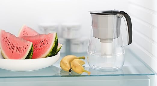 AQUAPHOR Opal 12 Cup Premium Water Filter Pitcher Black, includes 1 x B15 Filter. Countertop Design, with Easy Fill flip top lid, Reduces limescale & Chlorine