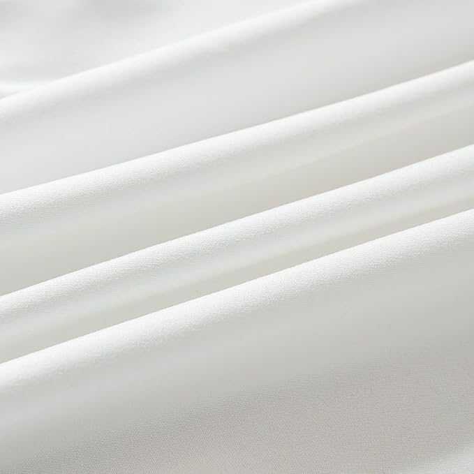 Bed Skirt Ruffled Bed Skirt with Split Corners, 18 Inch Drop Dust Ruffle Bed Skirt with Platform, Ivory,Twin Size