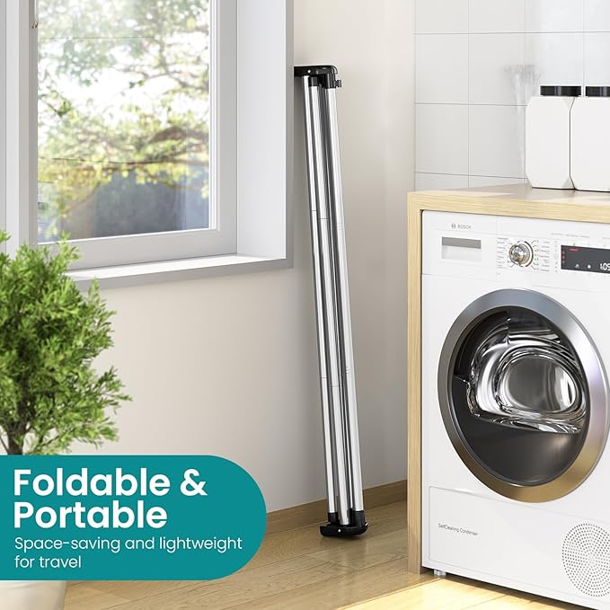 APEXCHASER Foldable Clothes Drying Rack, 55'' Collapsible Laundry Clothes Airer Width Heavy Duty Hanger for Sweaters Baby Clothes Towels Portable Indoor Outdoor for Home Travel