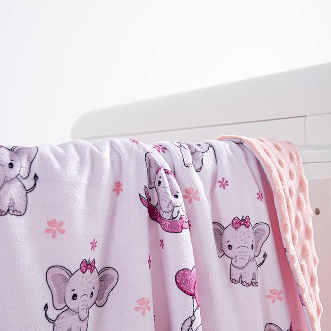 Baby Blanket for Boys Girls Super Soft Blanket,Fluffy Warm Lightweight Baby Receiving Blankets,Double Layer with Dotted Backing for Toddler Nursery (Elephant, 50 * 60inch)