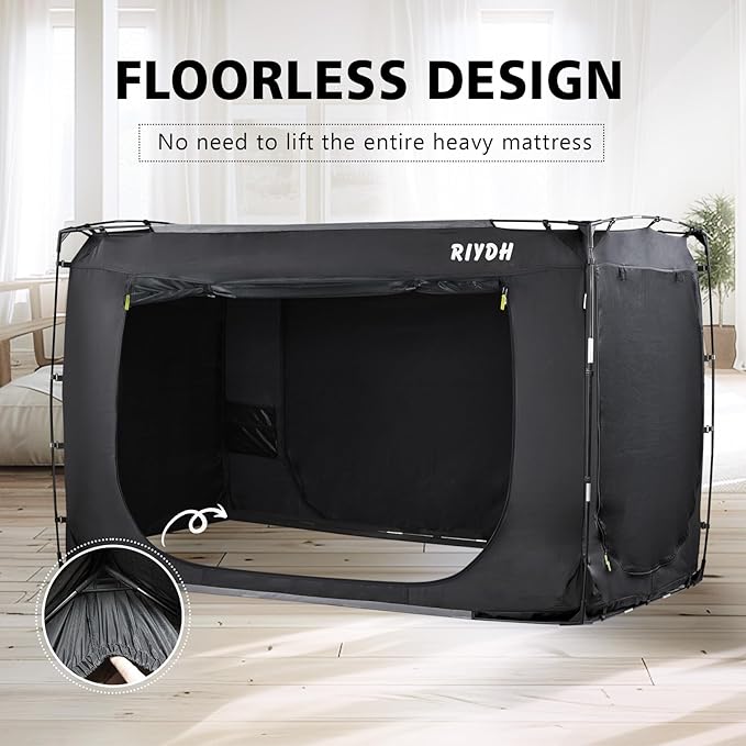 Bed Tent Bed Canopy King Size Tents for Adult and Kids- Portable Dream Tent Indoor Sleeping Tents 70% Blackout with 3 Doors Breathable Big Space Tents