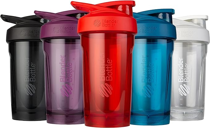 BlenderBottle Strada Shaker Cup Perfect for Protein Shakes and Pre Workout, 24-Ounce, Black
