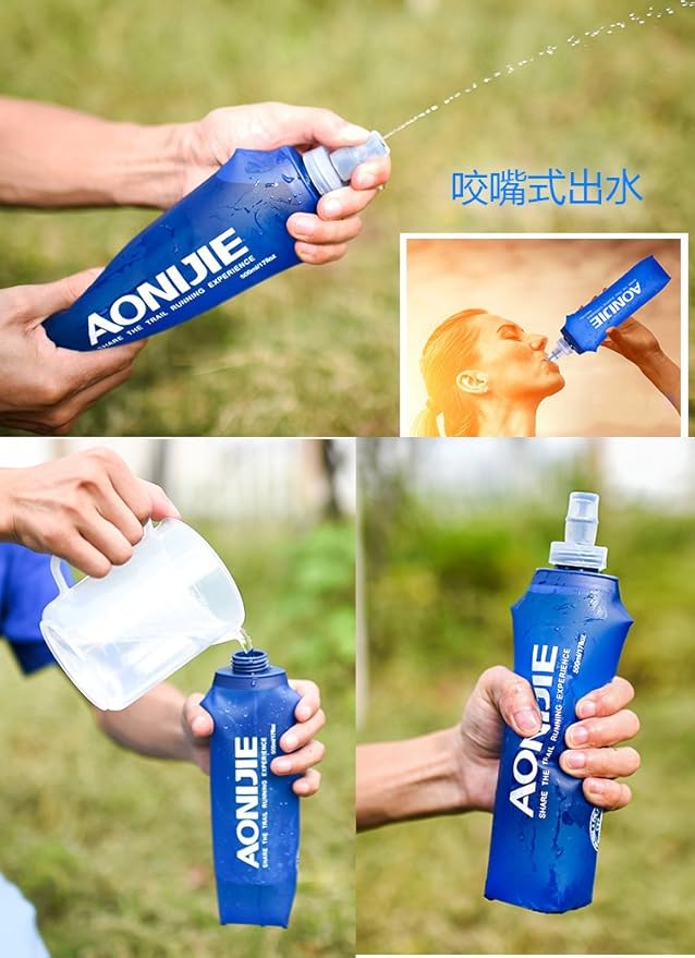 AONIJIE Lovtour Quick Shot Handheld Hydration Pack with 500ml BPA Free Collapsible TPU Water Soft Flask