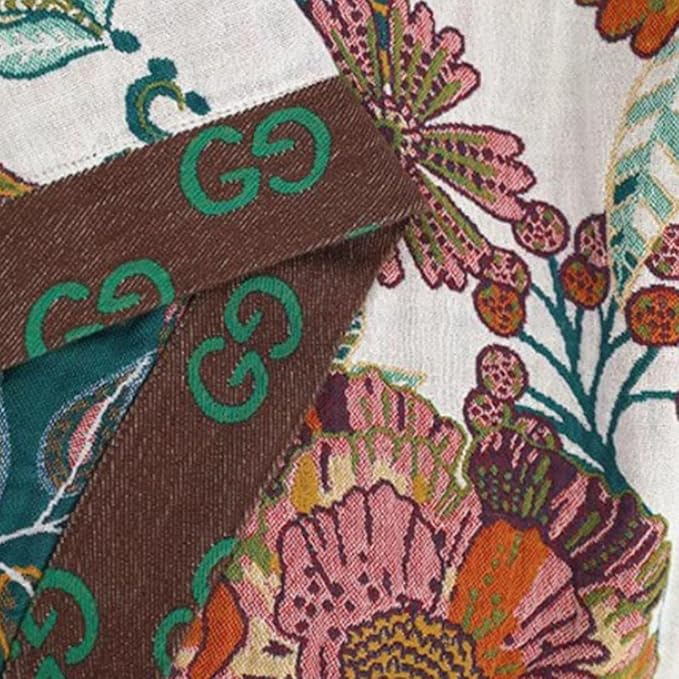 Boho Muslin Blanket for Adults 4-Layer Gauze 80 x 90 Inches Soft Cozy 100% Cotton Summer Cooling Blanket Colorful Floral Decor for Sofa Bed Coverlet Both Sides (A Summer Floral, 80 x 90 in)