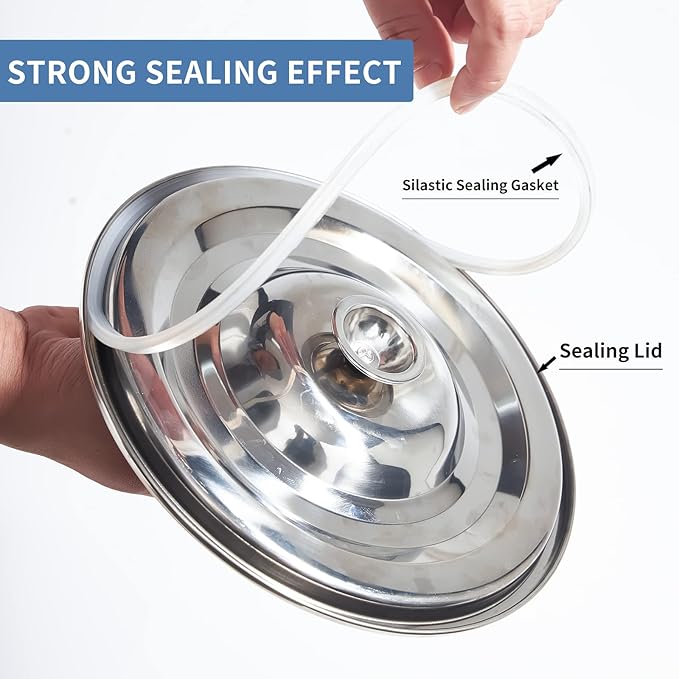 28 Liter 7.8 Gallon Stainless Steel Milk Can Milk Bucket Wine Pail Bucket Large Capacity Milk Can Tote Jug with Sealed Lid and Carry Handle