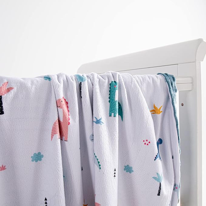 Baby Blanket for Boys Girls Super Soft Blanket,Fluffy Warm Lightweight Baby Receiving Blankets,Double Layer with Dotted Backing for Toddler Nursery (Dinosaur, 50 * 60inch)