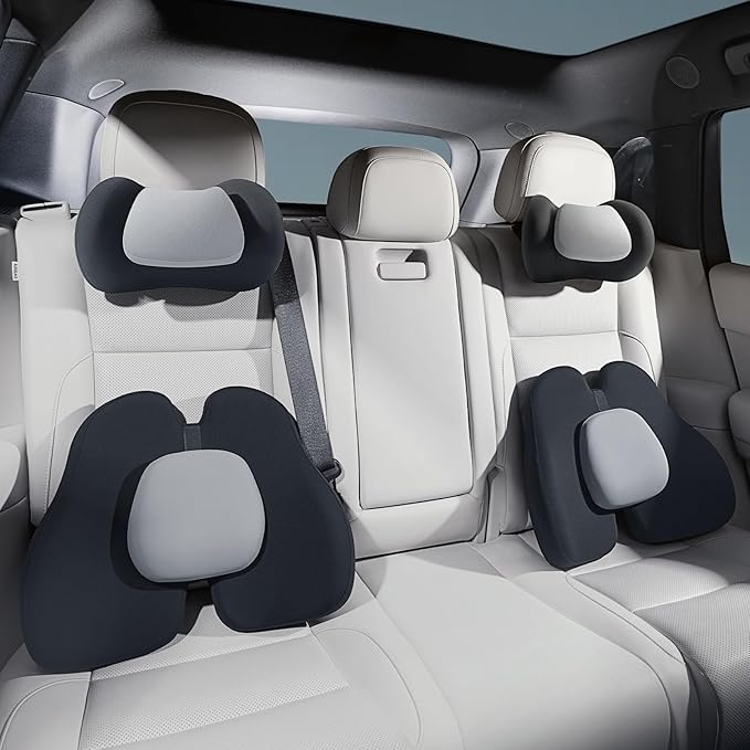 BABUR Car Headrest Pillow for Driving - Travel Neck Pillow Memory Foam for Neck Pain Relief