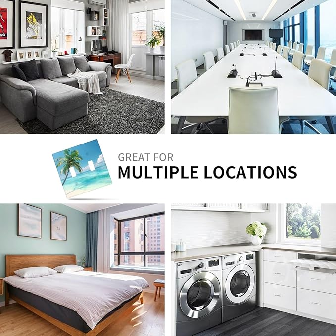 Beach Palm Tree Funny Plastic Wall Plate Decorative Double Toggle Light Switch Cover For Women Girls Bedroom Kitchen Living Room