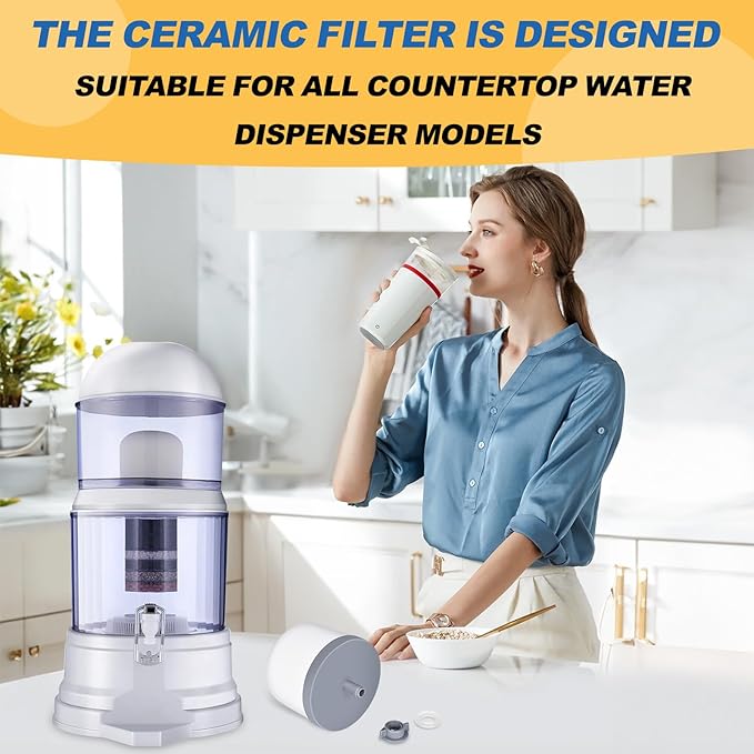 4Pack Replacement Ceramic Dome Water Filter 0.2 to 0.5 micron for Countertop Portable Water Purification System