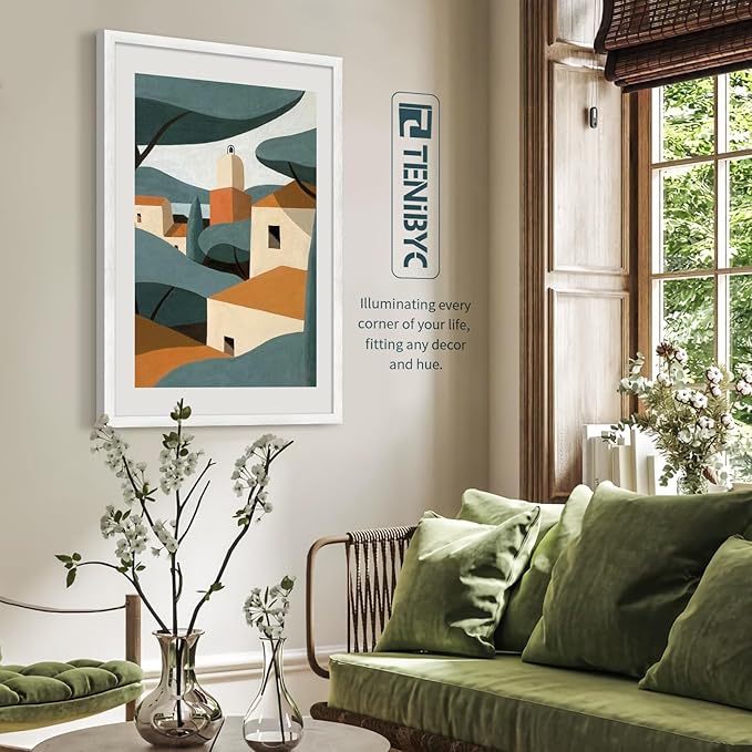 24x36 Poster Frame 3 Pack - White Woodgrain, Solid Wood Picture Frame, Wall Gallery Frame - Wall Hanging