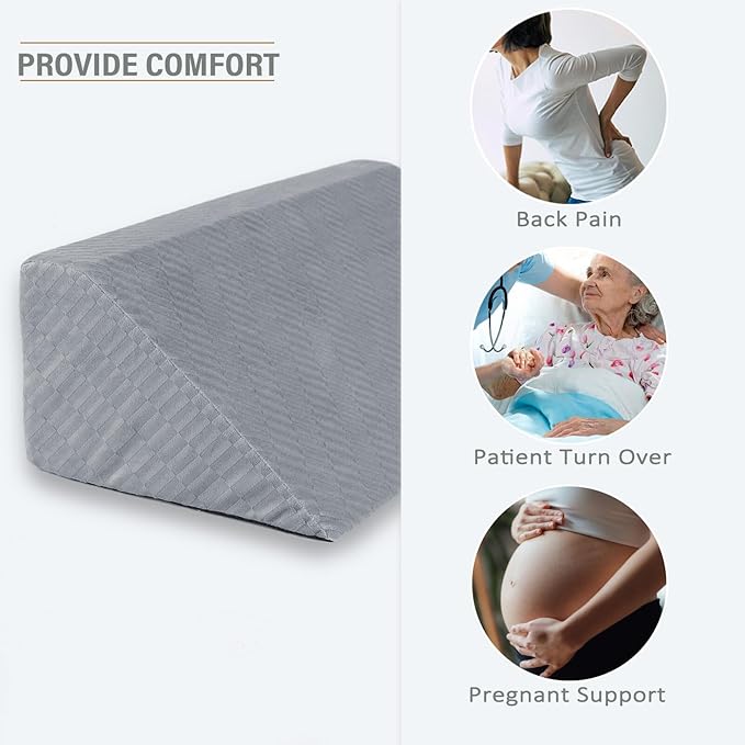 Body Wedge Pillow for Side Sleeping, Body Position Side Wedge Pillow, Back Positioning Elevation Pillow, Back Wedge Pillow for Side Sleepers, Wedge Pillows for After Surgery, Back Pain, Pregnancy