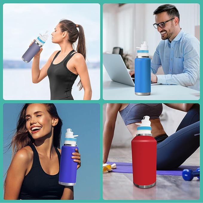 2PCS Bottle Adapter for Cirkul to YETI Rambler | BPA Free Plastic, Food Grade Silicone Fits for YETI Rambler Water Bottles(White)