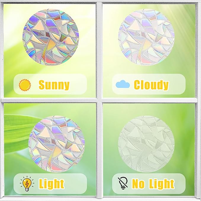 22 Pieces Anti Collision Window Decals for Bird Strikes Colorful Glass Sticker Bird Leaf Window Decals No Glue Required Electrostatic Sticker