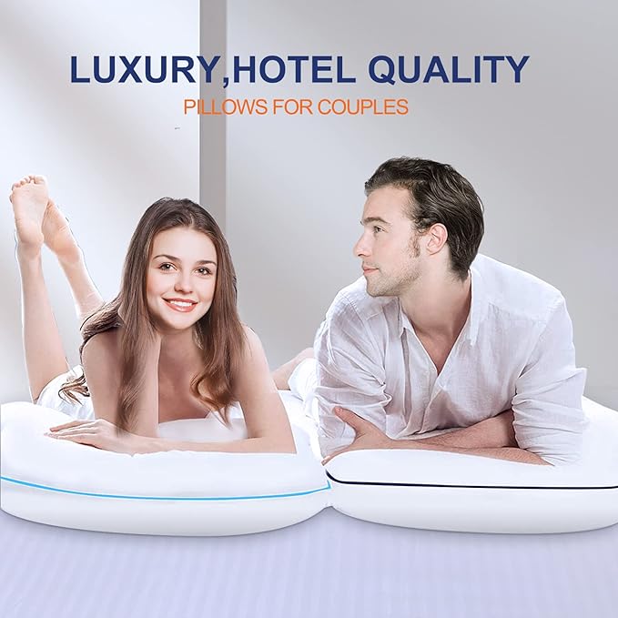 Bed Pillows for Sleeping - Pillows Standard Size Set of 4 Cooling Luxury Hotel Quality Pillow with Premium Plush Soft Down Alternative Fill for Side Back or Stomach Sleepers