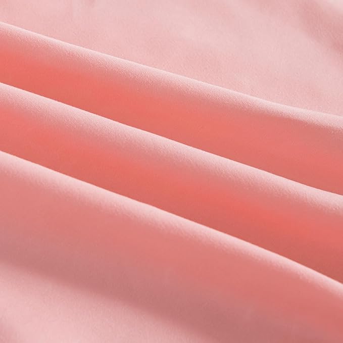 Bed Skirt King Size Ruffled Bed Skirt with Split Corners,14 Inch Drop Dust Ruffle Bed Skirt with Platform, King-14 Inch,Blush