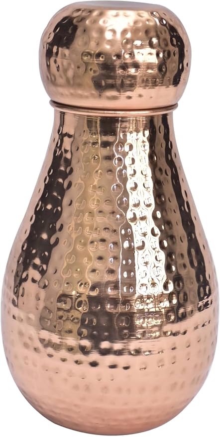 BA Lotus 100% Pure Copper Jar Handcrafted Hydrate Naturally with Ayurveda Intricate Design Healthy Living Positivity Calmness 50 OZ, 1.5L