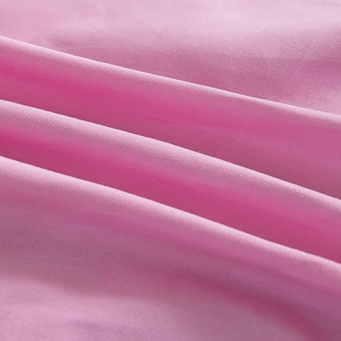 Bed Skirt Full Size Ruffled Bed Skirts with Split Corners, 14 Inch Drop Dust Ruffle Bed Skirt with Platform, 14 Inch Drop, Pink