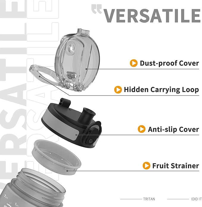 25oz Kids Sports Water Bottles for School with Spout Lid (Grey)