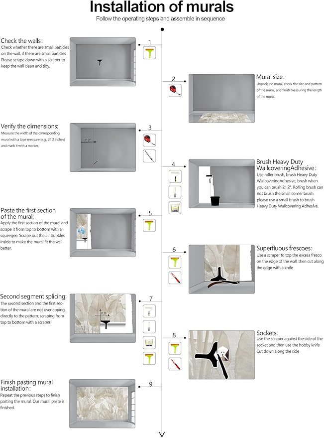 Banana Leaf Wallpaper Beige Tropical Plants Leaves Wall Mural Living Room Bedroom (Not Peel and Stick)
