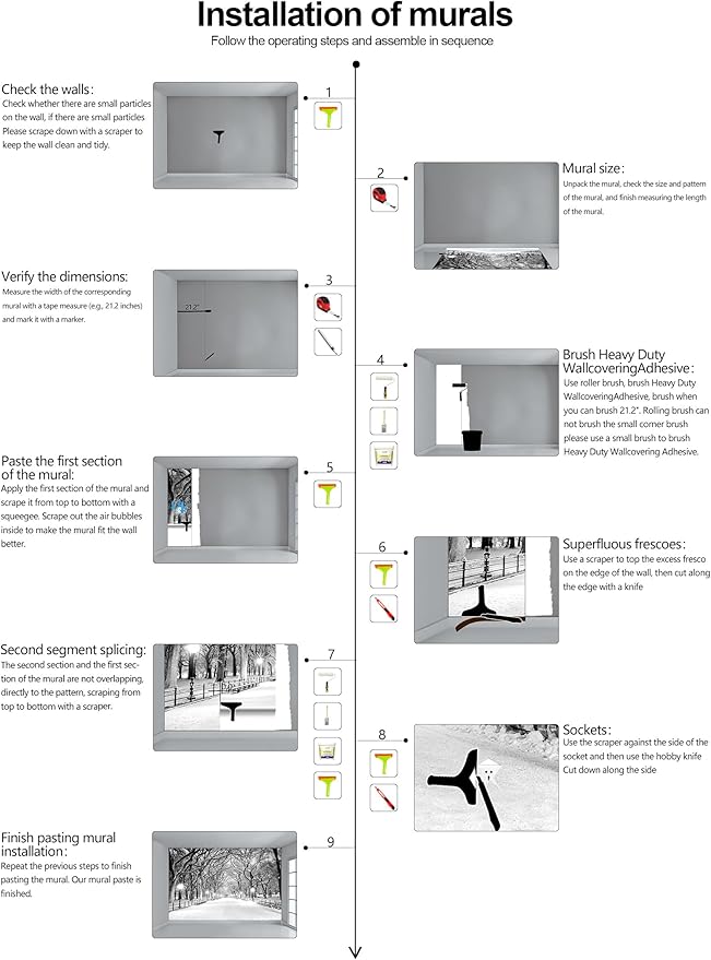 Beautiful 3D Snowy Forest Wallpaper Gray New York Park Landscape Wall Mural Living Room Bedroom (Not Peel and Stick)