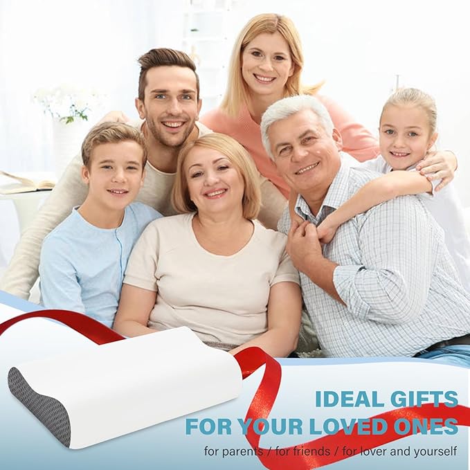 2 Pack Memory Foam Cooling Bed Pillows for Sleeping, Ergonomic Cervical Pillow for Neck and Shoulder Pain Relief, Adjustable Cold Pillow Set of 2,with Pillowcase ïŒGreyïŒ