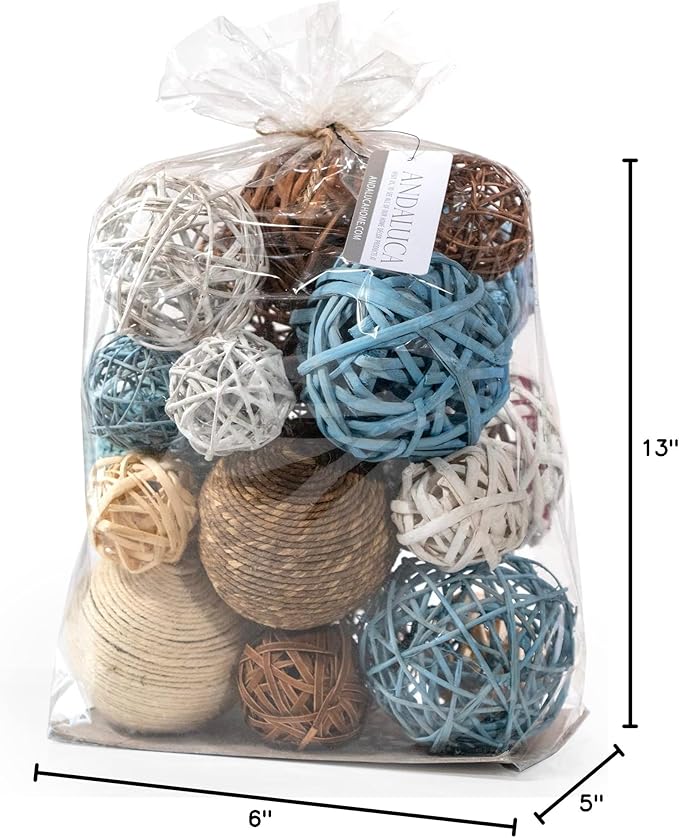 ANDALUCA Decorative Vase Filler Bag with Orbs, Balls (Aqua Blue)