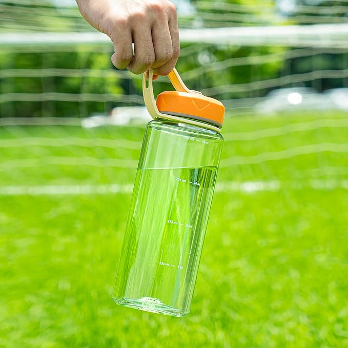 bzyoo HydroPop 36oz Water Bottle w/Strap - Leak-Proof, Hydration Intake Tracking Measurement, Wide Mouth for Ice. Perfect for Gym, Travel, Outdoor - Color Green