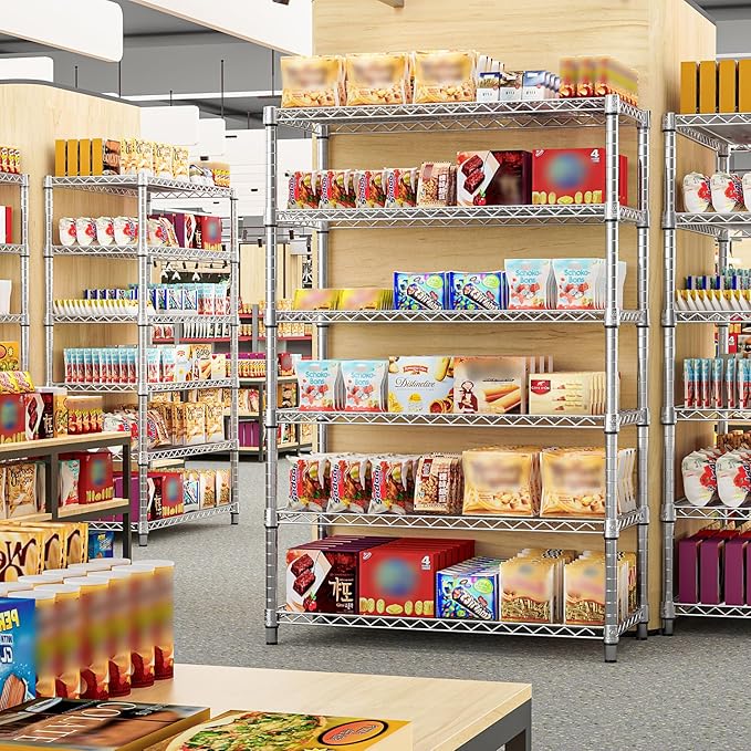 4080 lbs Steel Storage Shelving 6-Tier Utility Shelving Unit Steel Organizer Wire Rack for Home,Kitchen,Office,Garage, 17.7" D x 47.2" W x 72.3" H