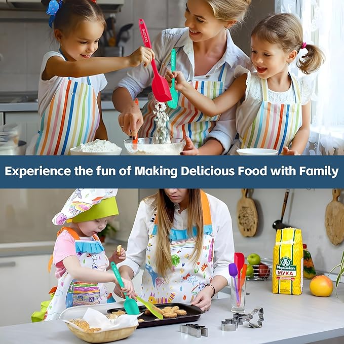 Barsone 5-Piece Silicone Spatula Set( Heat Resistant 446°F Food Grade BPA Free, Nonstick Cookware Safe Dishwasher Safe Kitchen Tools for Baking, Cooking, Stirring, Multicolor)