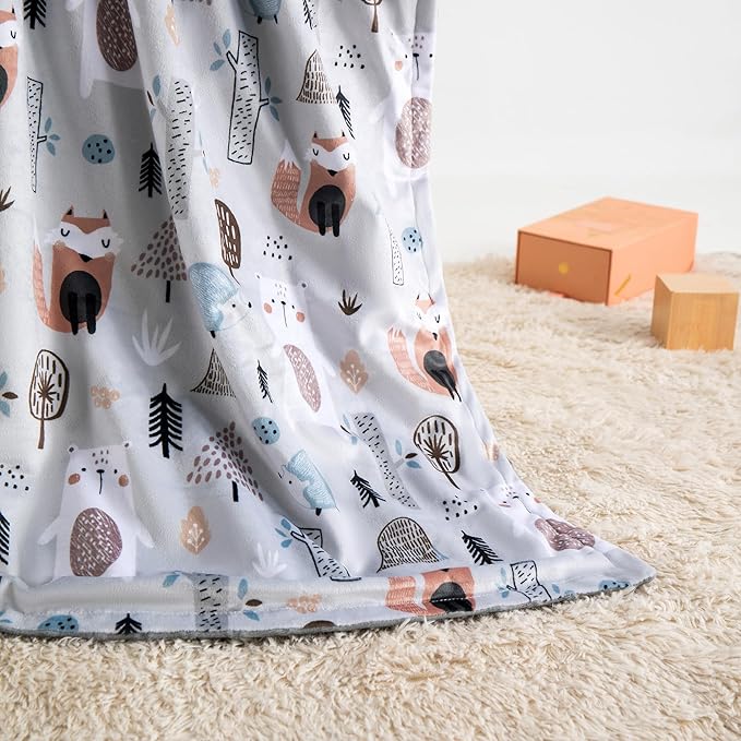 Baby Blanket for Boys Girls Super Soft Blanket,Fluffy Warm Lightweight Baby Receiving Blankets,Double Layer with Dotted Backing for Toddler Nursery(Fox, 30 * 40inch)