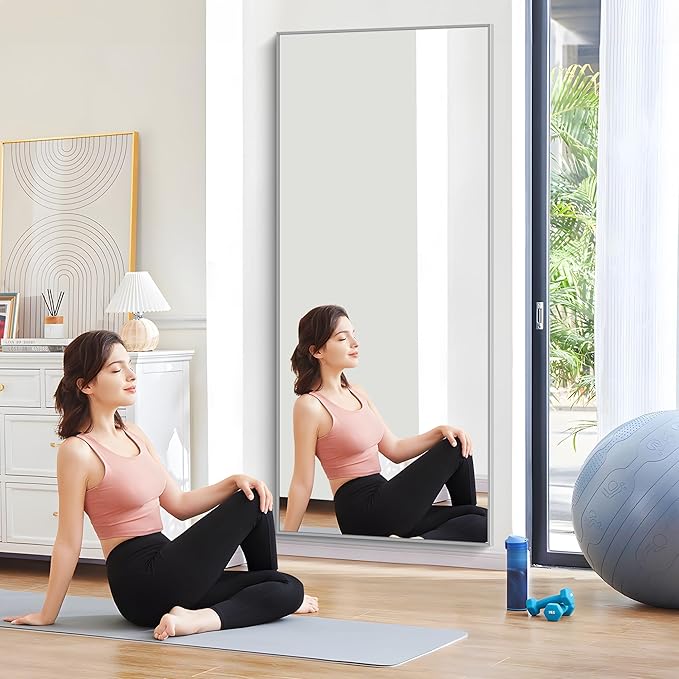 36x72inch Bathroom Mirror, Silver Rectangle Mirror with Thin Metal Frame, Large Rectangular Wall Mirrors for Bathroom, Living Roomm, Hair Salon, Big Farmehouse Mirror Hang Horizontal/Vertical