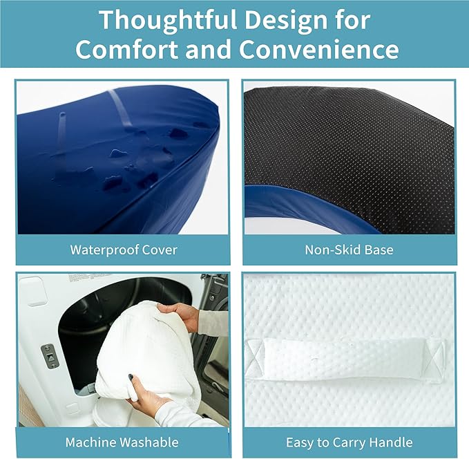 Bedsore Positioning Pillow Wedge - Bedsore Prevention and Faster Recovery - Heat Regulating Bed Sore Cushion for Butt Lifting and Easy Positioning - 2 Non-Skid Removable Covers (White)