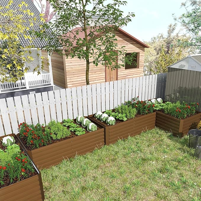 6x3x2 ft Raised Garden Bed, Large Metal Planter Raised Beds, Planters for Outdoor Plants for Vegetables, Flowers, Herbs, Fruits, and Succulents.(2 Pcs)