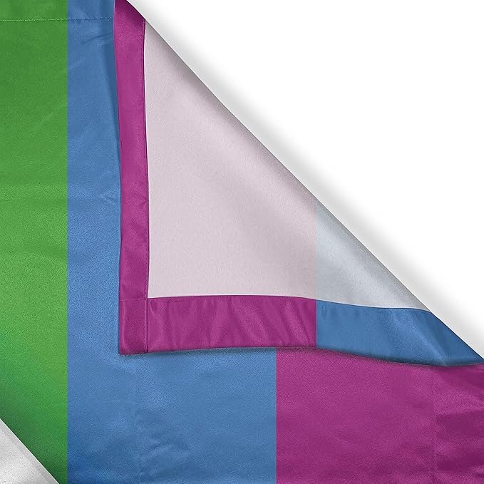 Ambesonne Pride Long Kitchen Curtains, Rainbow Flag with Stripes Heart with Love Wins Text LGBT Culture Colorful, Two Panels Drapes with Rod Pocket Room Decor, 55" x 45", Purple Blue