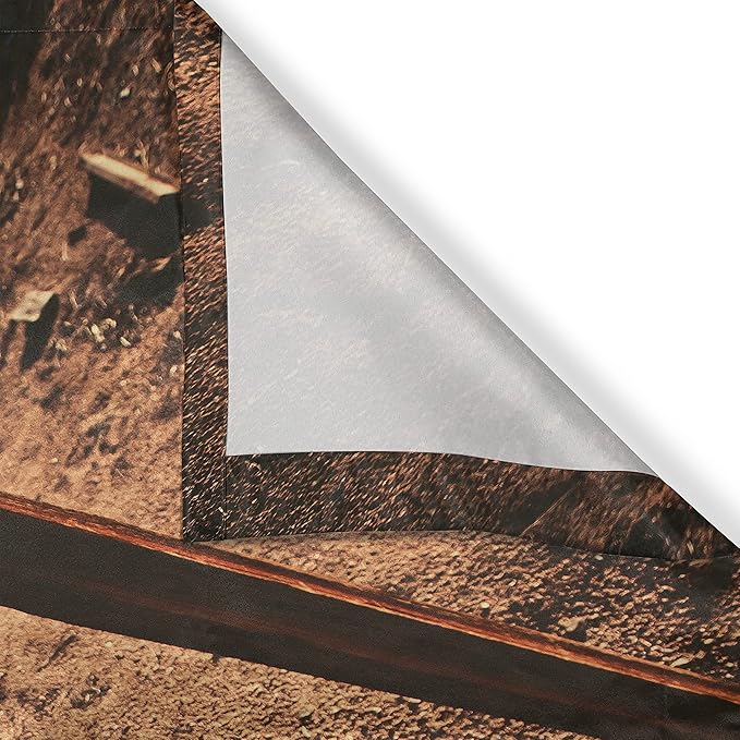 Ambesonne United States Long Kitchen Curtains, Old Mailboxes in West America Rural Rusty Landscape Grunge Countryside, Two Panels Drapes with Rod Pocket Room Decor, 55" x 45", Brown Blue