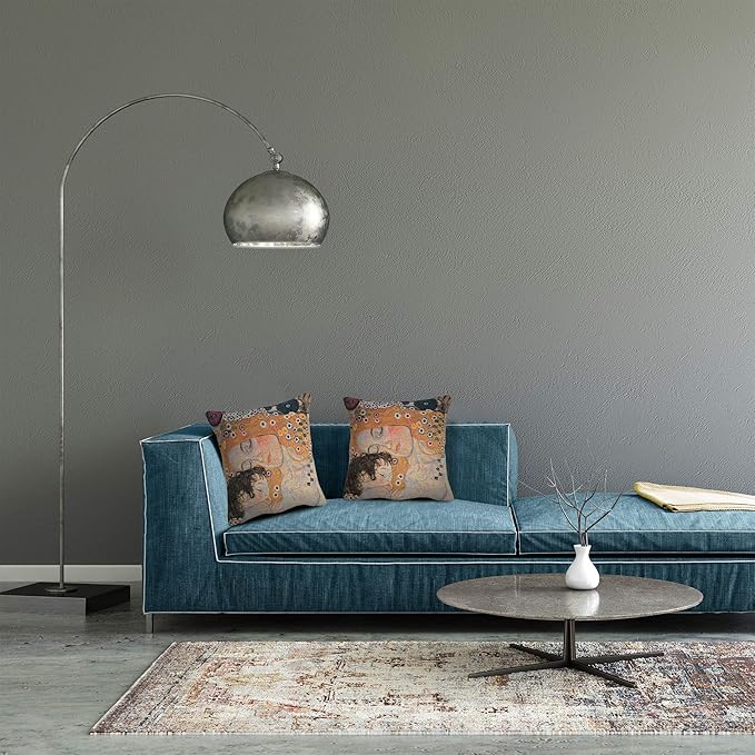 C Charlotte Home Furnishings Inc Mother and Child 1 Cushion Cover | Pure Cotton Decorative Cushion Case | Cushion Cover for Indoor Use | 17x17 Inch Cushion Cover for Living Room I by Gustav Klimt