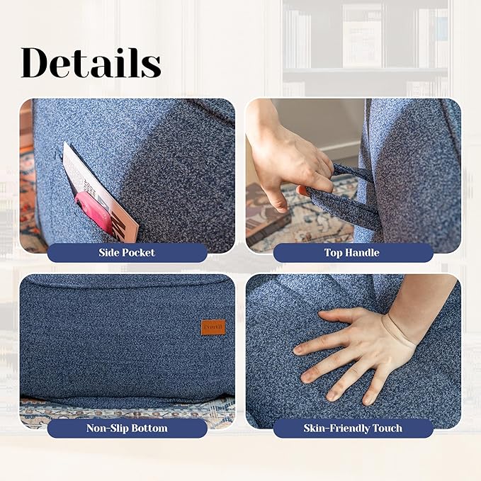 Bean Bag Chair with Filler, Bean Bag Sofa Chair with Tufted Soft Armrests Plush Lazy Sofa Comfy Chair,Large BeanBag Chair for Adults in Livingroom, Bedroom