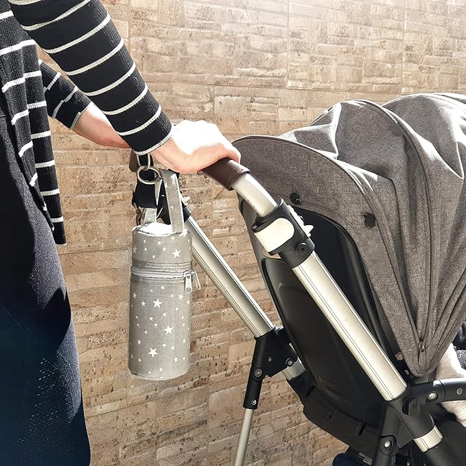 Baby Diaper Caddy Organizer - Baby Shower Basket | Large Nursery Storage Bin for Changing Table | Car Travel Tote Bag | Newborn Registry Must Have | Bonus Bottle Cooler | Gray